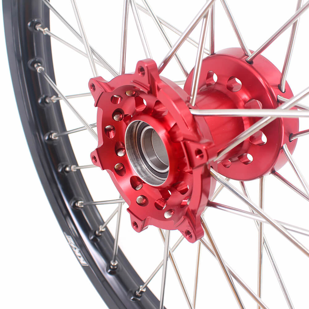 KKE 21/18 Spoked Enduro Wheels for GAS GAS Enduro Bikes 2004-2017 Red - Howling Moto