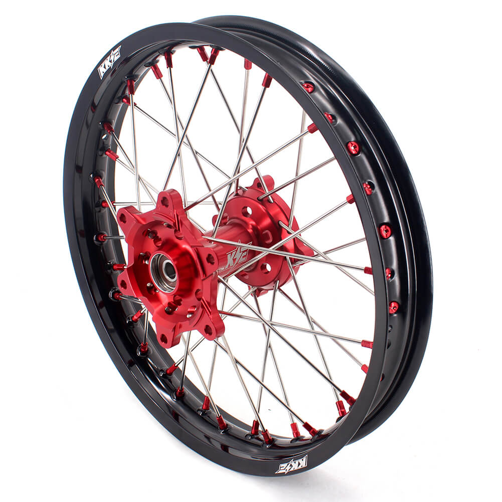 KKE 21" 18" OEM Size Motorcycle Alloy Wheels Rims Compatible with HONDA XR650L 1993-2024 Red Nipples - Howling Moto