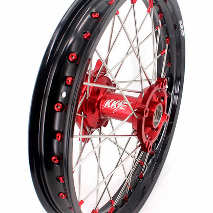 KKE 21" 18" OEM Size Motorcycle Alloy Wheels Rims Compatible with HONDA XR650L 1993-2024 Red Nipples - Howling Moto