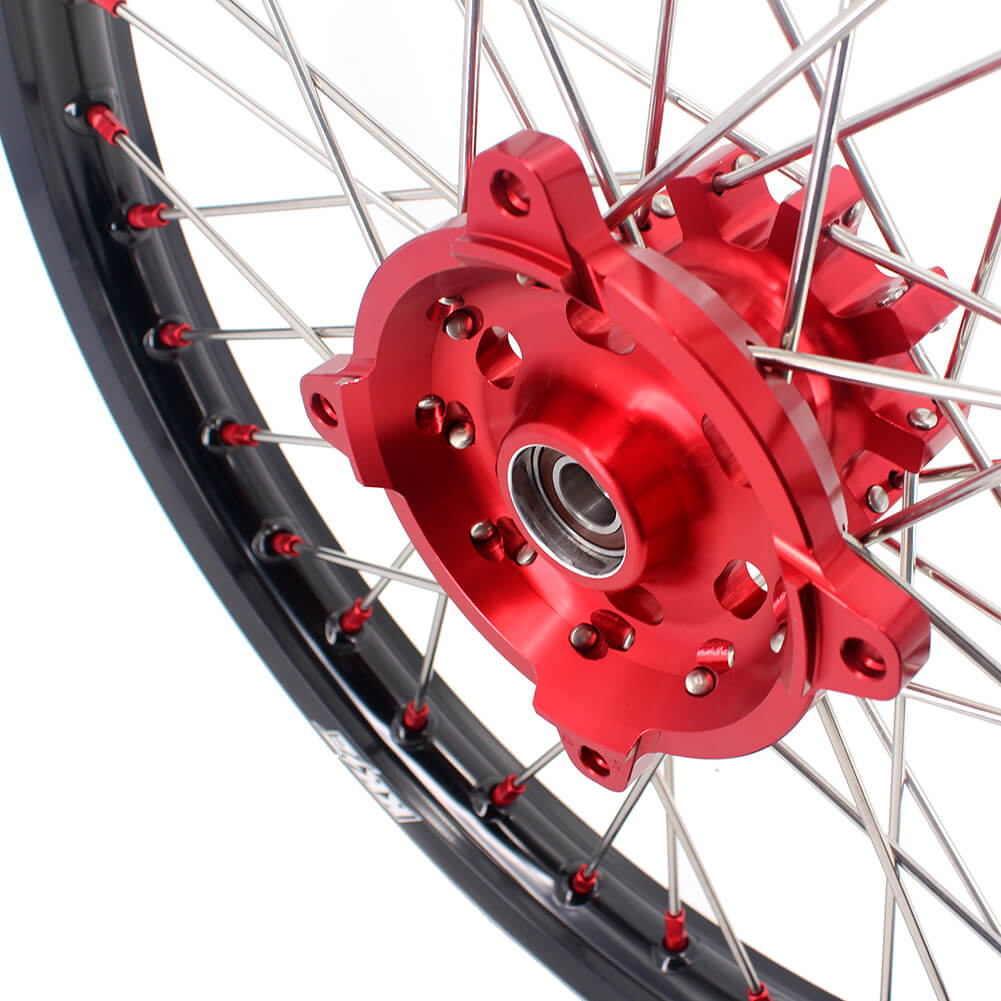 KKE 21" 18" OEM Size Motorcycle Alloy Wheels Rims Compatible with HONDA XR650L 1993-2024 Red Nipples - Howling Moto
