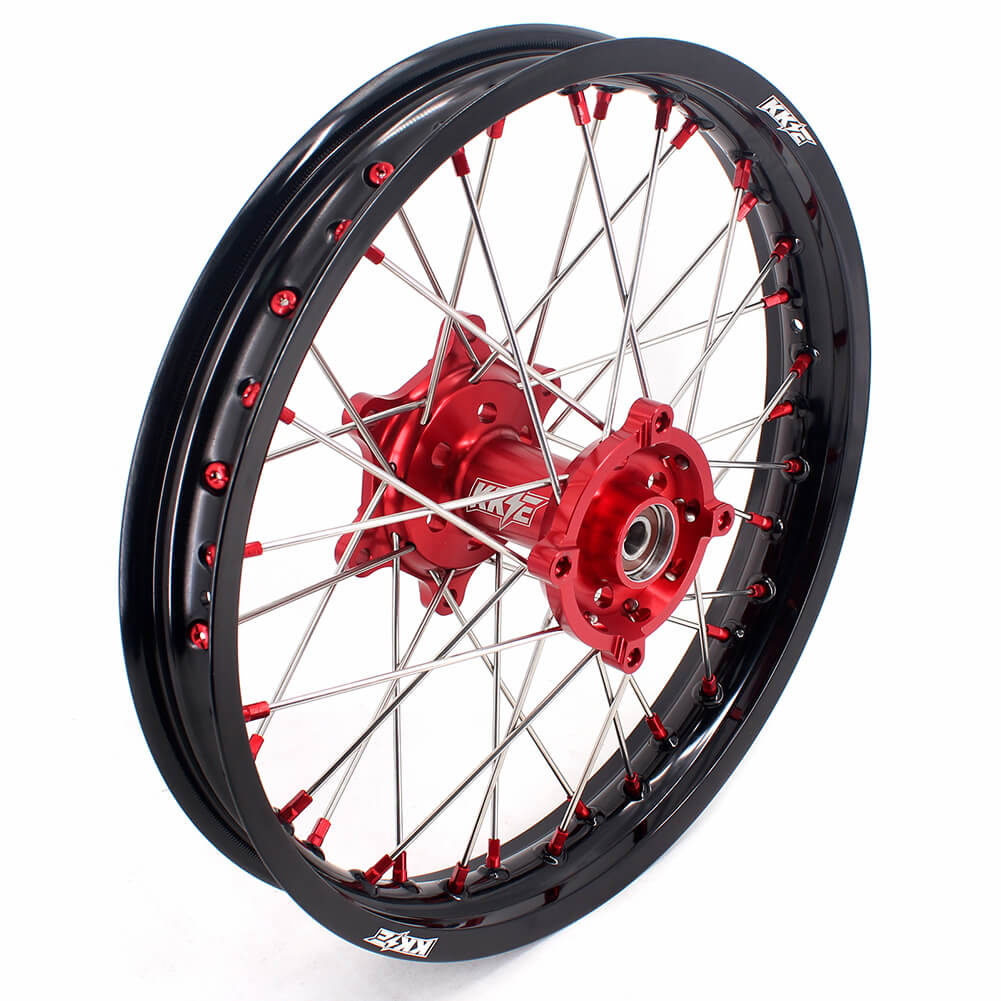 KKE 21" 18" OEM Size Motorcycle Alloy Wheels Rims Compatible with HONDA XR650L 1993-2024 Red Nipples - Howling Moto