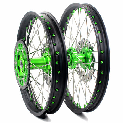 KKE 21 & 19 MX Wheels for Kawasaki KX250F 2019 and 2021 Green Nipple(2020 Excluded) - Howling Moto