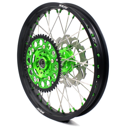 KKE 21 & 19 MX Wheels for Kawasaki KX250F 2019 and 2021 Green Nipple(2020 Excluded) - Howling Moto