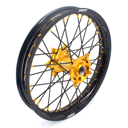 KKE 21 & 19 MX Wheels Rims for SUZUKI RMZ250 2007-2025 RMZ450 2005-2025 Black Spokes