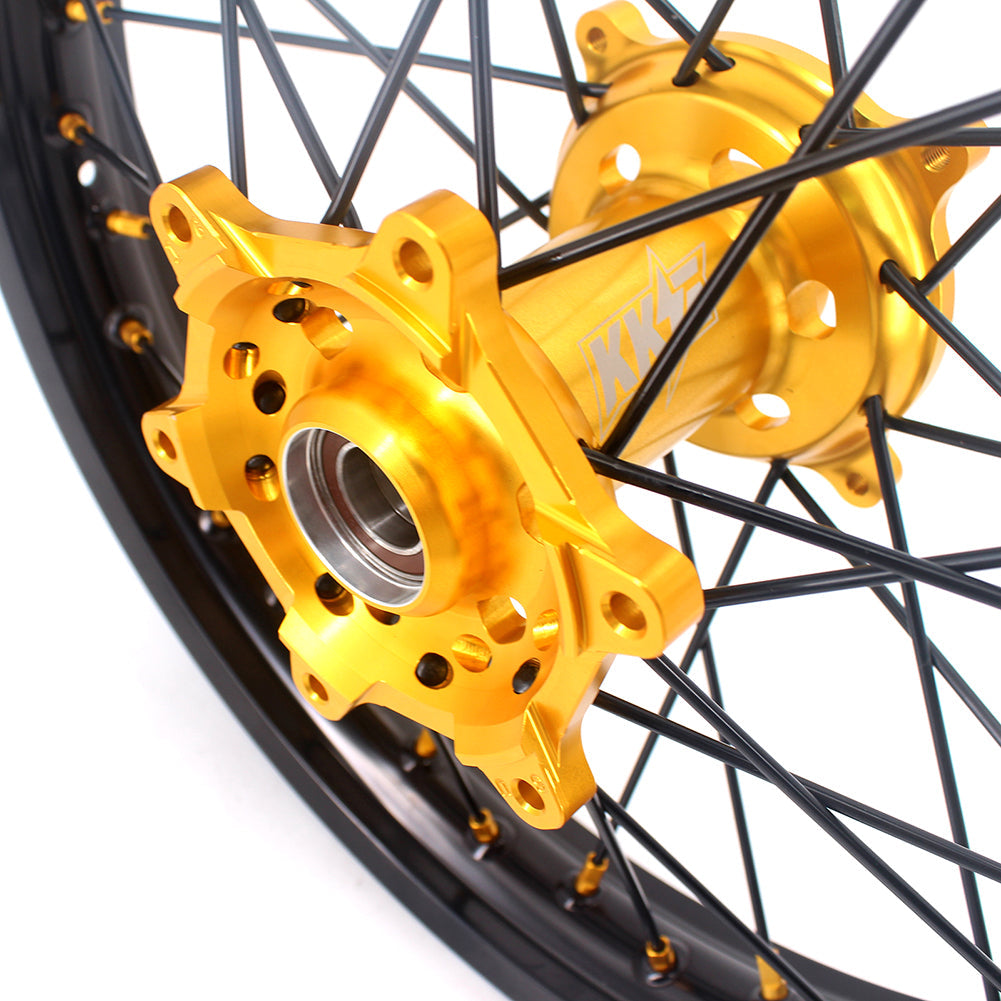 KKE 21 & 19 MX Wheels Rims for SUZUKI RMZ250 2007-2024 RMZ450 2005-2024 Black Spokes - Howling Moto