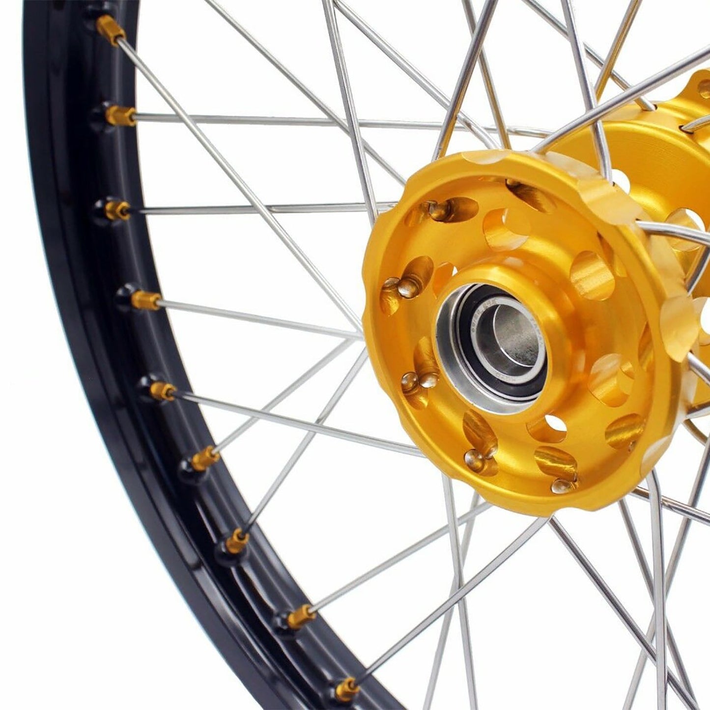KKE 21 & 18 Enduro Rims for Suzuki RMZ250 2007-2022 RMZ450 2005 Gold Nipple - Howling Moto