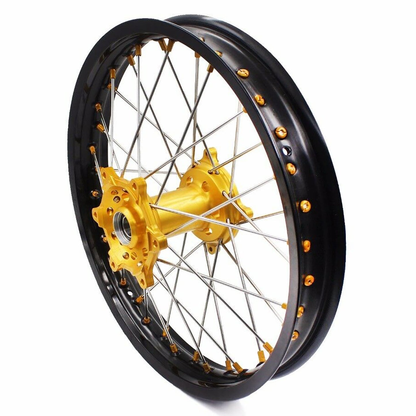 KKE 21 & 18 Enduro Rims for Suzuki RMZ250 2007-2022 RMZ450 2005 Gold Nipple - Howling Moto
