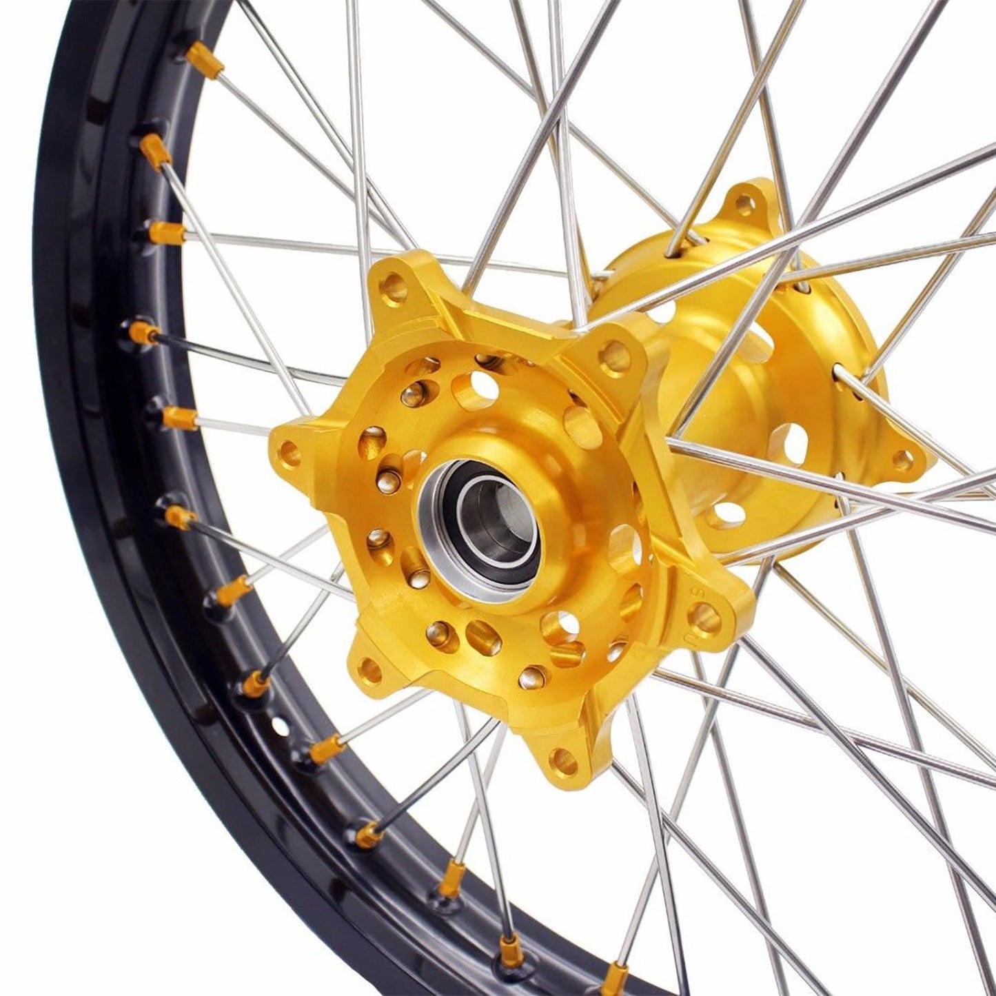 KKE 21 & 18 Enduro Rims for Suzuki RMZ250 2007-2022 RMZ450 2005 Gold Nipple - Howling Moto