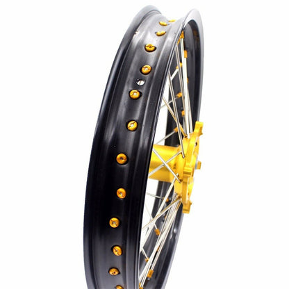 KKE 21 & 18 Enduro Rims for Suzuki RMZ250 2007-2022 RMZ450 2005 Gold Nipple - Howling Moto