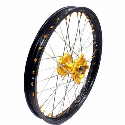 KKE 21 & 18 Enduro Rims for Suzuki RMZ250 2007-2022 RMZ450 2005 Gold Nipple - Howling Moto