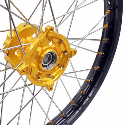 KKE 21 & 18 Enduro Rims for Suzuki RMZ250 2007-2022 RMZ450 2005 Gold Nipple - Howling Moto