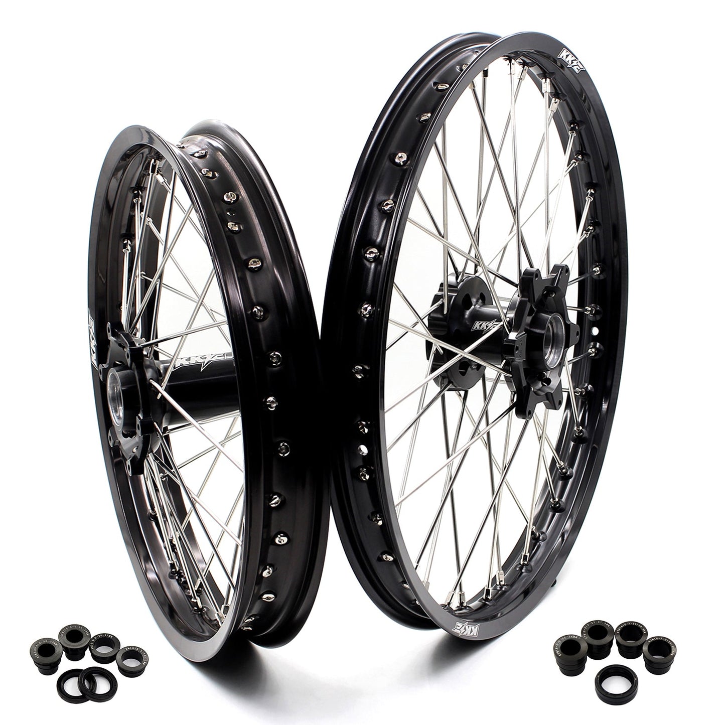 KKE Enduro 1.6*21" & 2.15*18" CNC Hub Electric Dirtbike Alloy Wheels Rims Fit STARK VARG Black Hub - Howling Moto