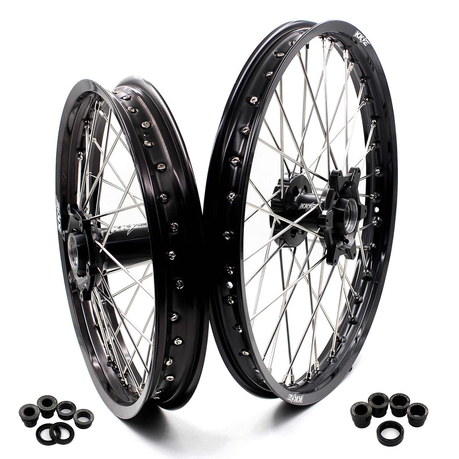 KKE Enduro 1.6*21" & 2.15*18" CNC Hub Electric Dirtbike Alloy Wheels Rims Fit STARK VARG Black Hub - Howling Moto