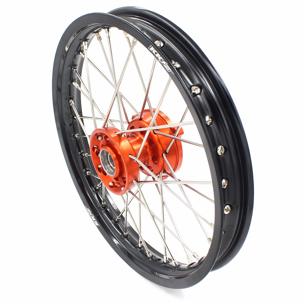 KKE 14 & 12 Spoked Kids Rims for KTM 50 SX 2014-2023 Gas Gas MC 50 2021-2023 Orange - Howling Moto