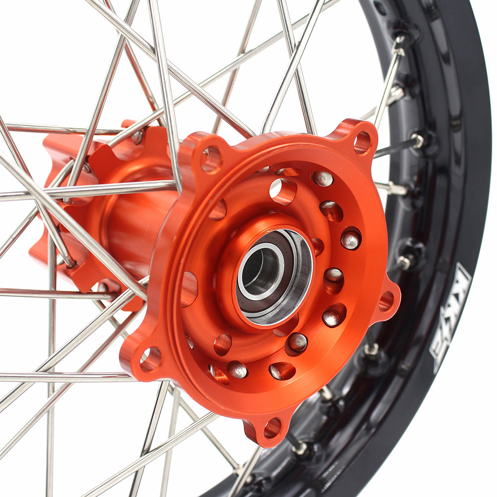 KKE 14 & 12 Spoked Kids Rims for KTM 50 SX 2014-2023 Gas Gas MC 50 2021-2023 Orange - Howling Moto