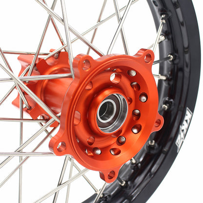 KKE 14 & 12 Spoked Kids Rims for KTM 50 SX 2014-2023 Gas Gas MC 50 2021-2023 Orange - Howling Moto