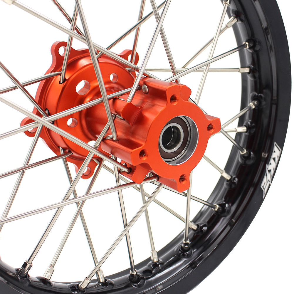 KKE 14 & 12 Spoked Kids Rims for KTM 50 SX 2014-2023 Gas Gas MC 50 2021-2023 Orange - Howling Moto