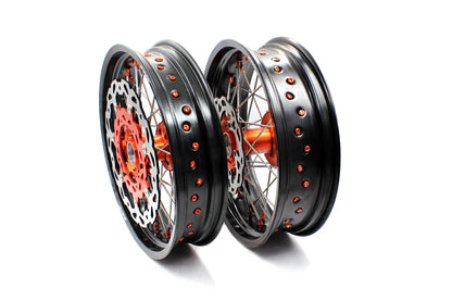 KKE 17Inch CUSH Drive Supermoto Wheels Rims For KTM690 SMC 2007-2011 320MM Disc - Howling Moto