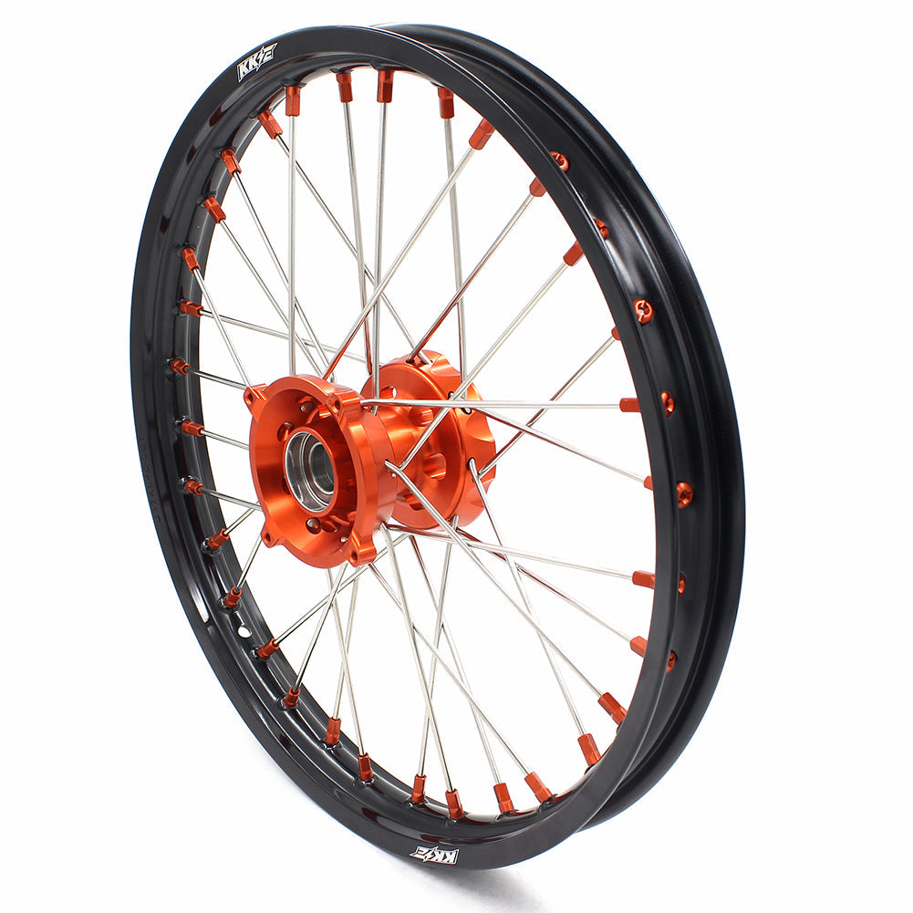 KKE 17"*1.4/14"*1.6 Small Kid's Wheels Rims Set For KTM SX 85 2021-2024 Orange Nipples - Howling Moto