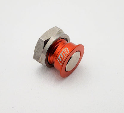 KTM Rotor Speedo Magnet V3 by Warp9Racing, a durable magnet for KTM motorcycle speedometers, shown attached to rotor.