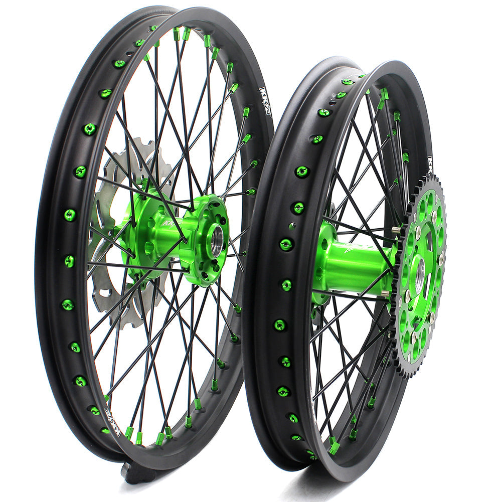 KKE 21/19 MX Dirtbike Spoked Wheels Rims For KAWASAKI KX250F KX450F 2006-2014 Disc - Howling Moto