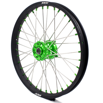 KKE 21 & 19 MX Wheels for Kawasaki KX250F 2019 and 2021 Green Nipple(2020 Excluded) - Howling Moto