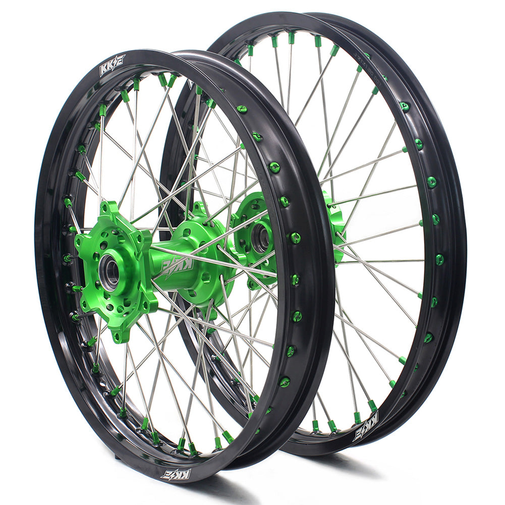 KKE 21" 19" Motorcycle Dirtbike Wheels Rims Fit KAWASAKI KX250F 450F 2015 2016 2017 2018 - Howling Moto