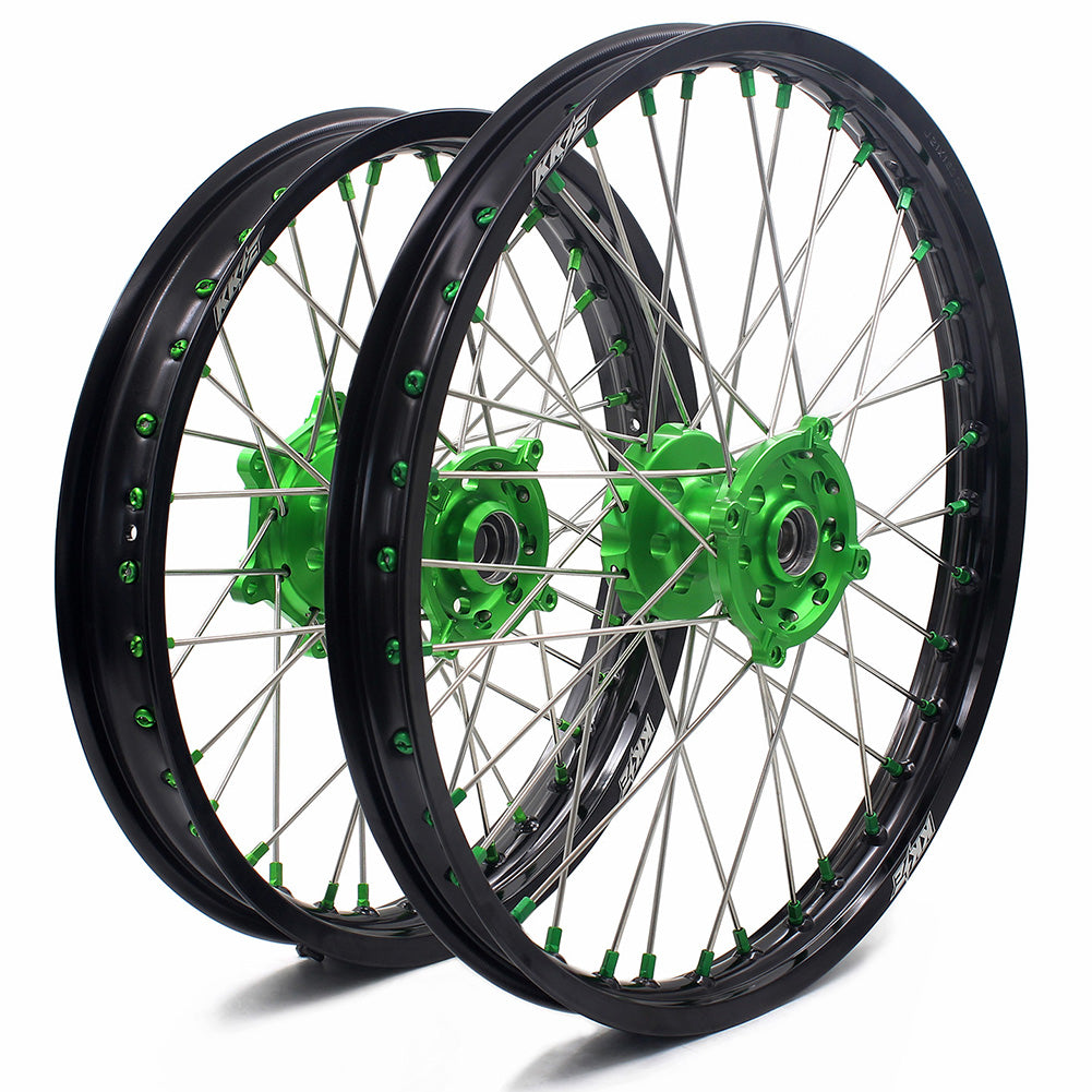 KKE 21" 19" Motorcycle Dirtbike Wheels Rims Fit KAWASAKI KX250F 450F 2015 2016 2017 2018 - Howling Moto