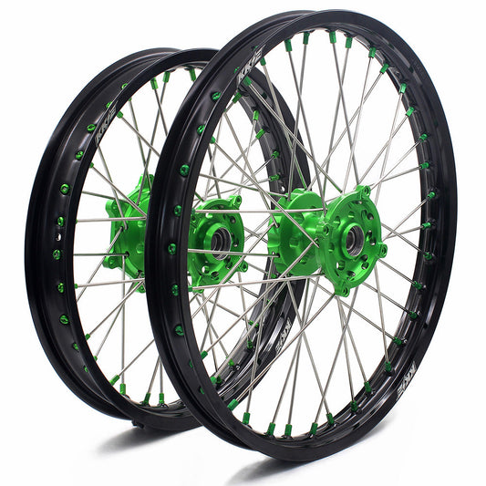 KKE 21" 19" Motorcycle Dirtbike Wheels Rims Fit KAWASAKI KX250F 450F 2015 2016 2017 2018 - Howling Moto
