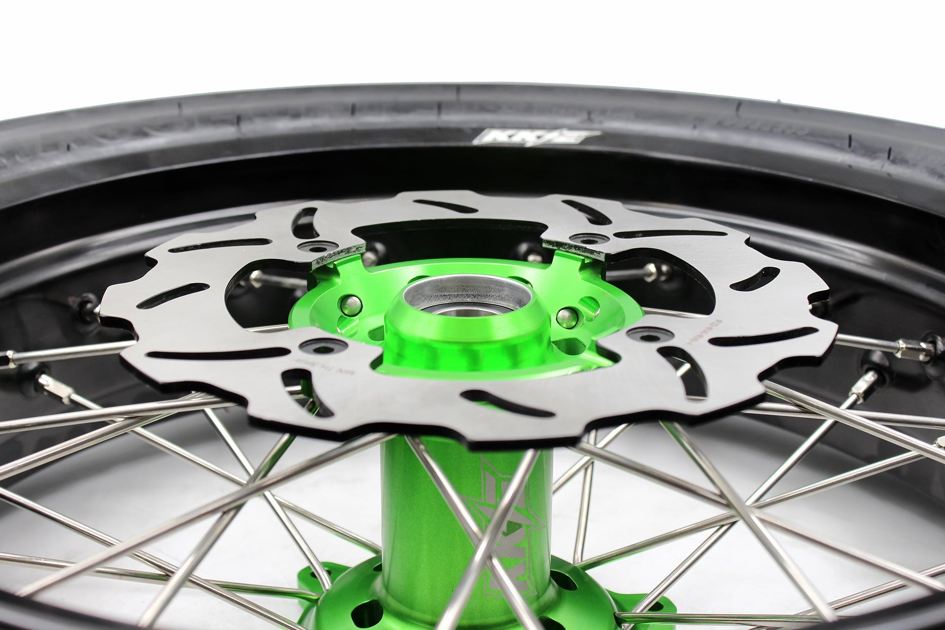 KKE 17inch KX450 KX450X KX250F 2020 KX450F 2019-2021 KX450 2019-2023 For KAWASAKI Supermoto Rims CST Tires Green - Howling Moto