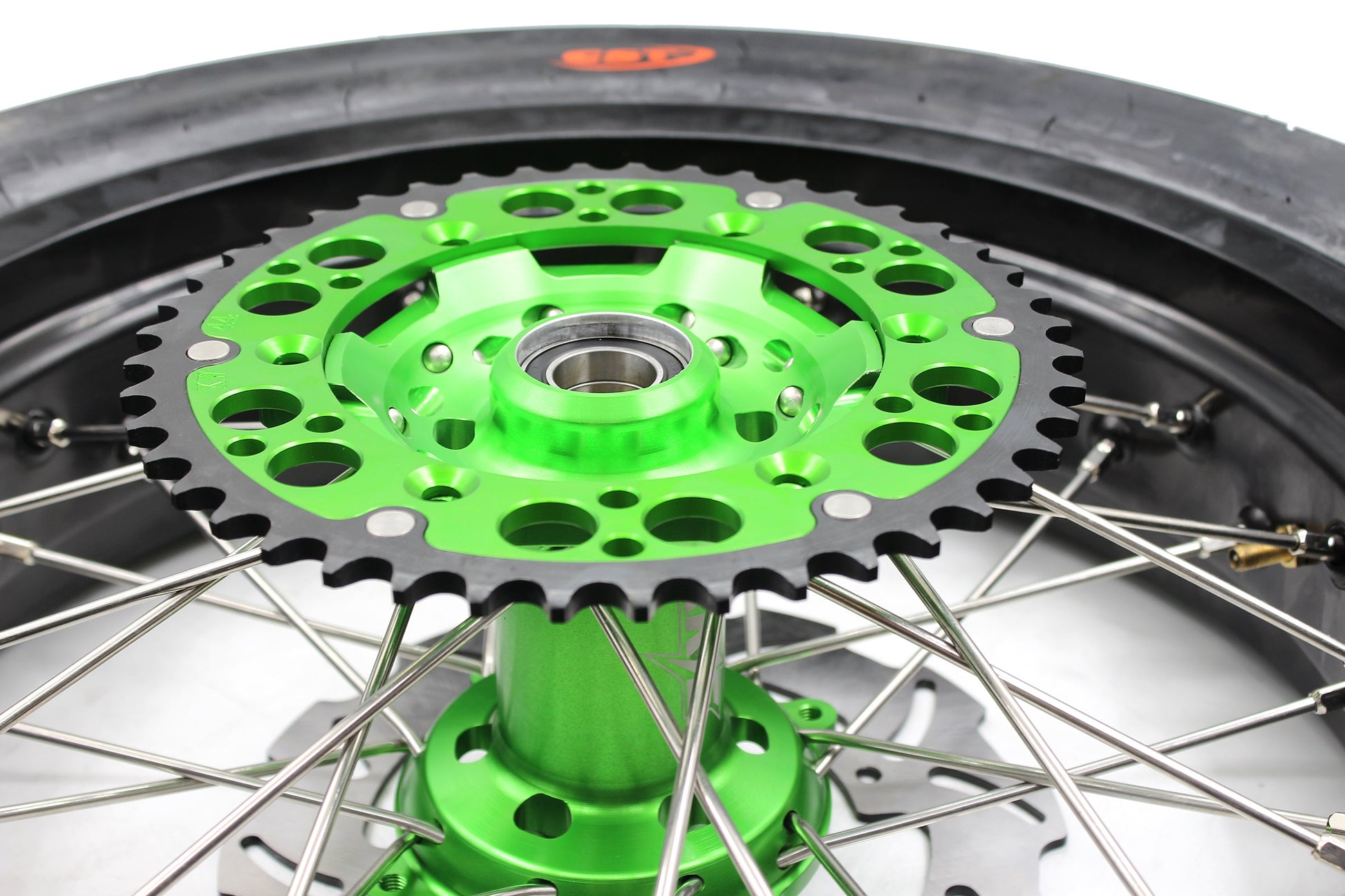 KKE 17inch KX450 KX450X KX250F 2020 KX450F 2019-2021 KX450 2019-2023 For KAWASAKI Supermoto Rims CST Tires Green - Howling Moto