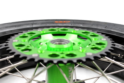 KKE 17inch KX450 KX450X KX250F 2020 KX450F 2019-2021 KX450 2019-2023 For KAWASAKI Supermoto Rims CST Tires Green - Howling Moto