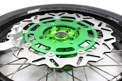 KKE 17inch KX450 KX450X KX250F 2020 KX450F 2019-2021 KX450 2019-2023 For KAWASAKI Supermoto Rims CST Tires Green - Howling Moto