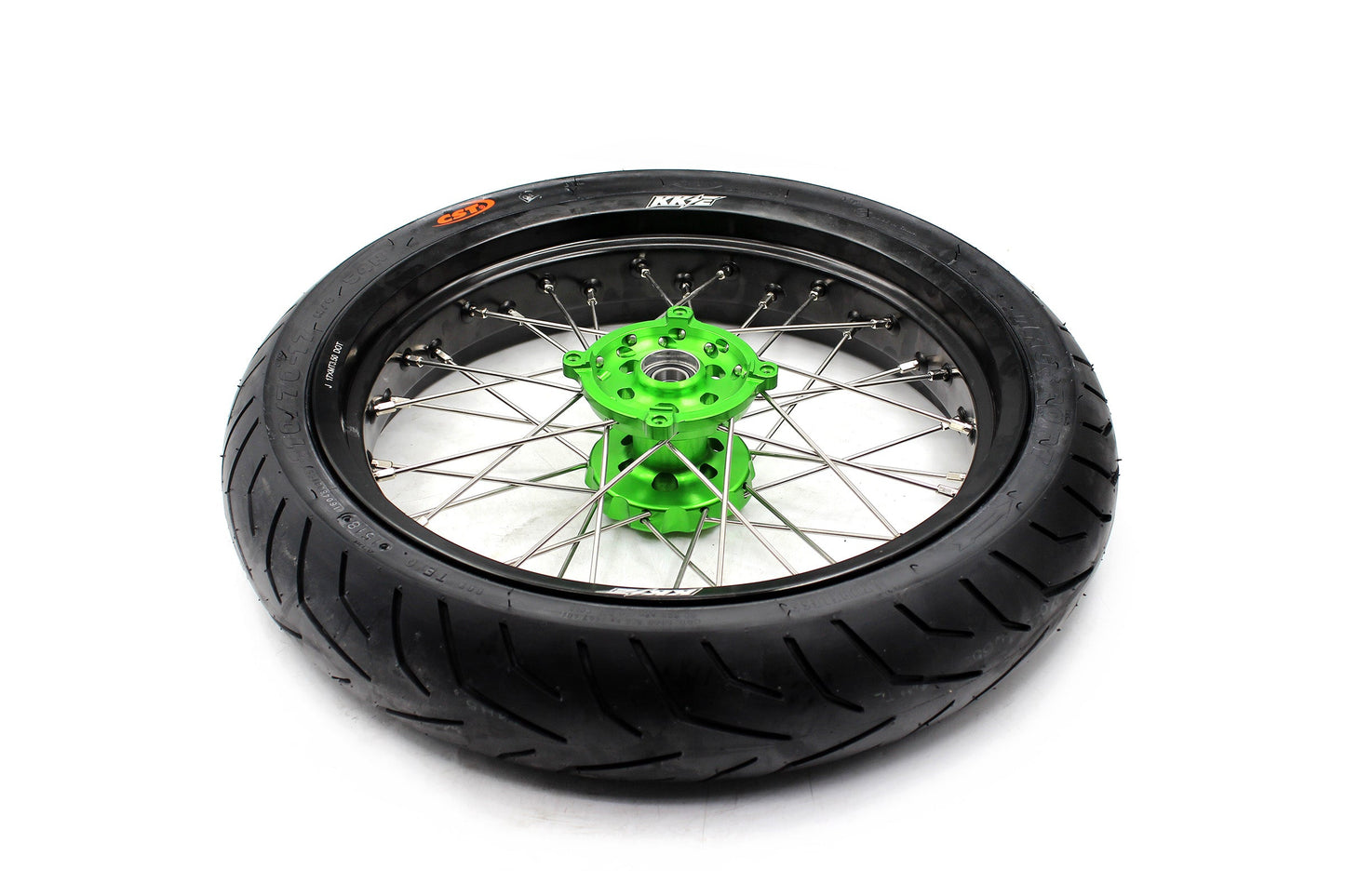 KKE 17inch KX450 KX450X KX250F 2020 KX450F 2019-2021 KX450 2019-2023 For KAWASAKI Supermoto Rims CST Tires Green - Howling Moto