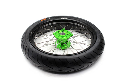 KKE 17inch KX450 KX450X KX250F 2020 KX450F 2019-2021 KX450 2019-2023 For KAWASAKI Supermoto Rims CST Tires Green - Howling Moto