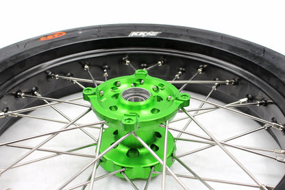 KKE 17inch KX450 KX450X KX250F 2020 KX450F 2019-2021 KX450 2019-2023 For KAWASAKI Supermoto Rims CST Tires Green - Howling Moto