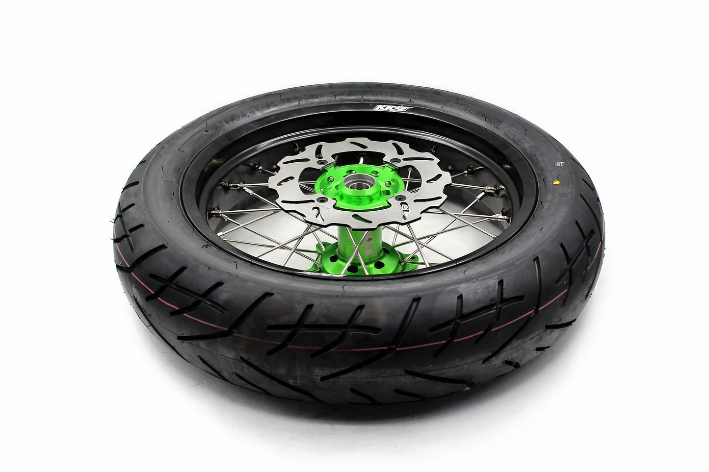 KKE 17inch KX450 KX450X KX250F 2020 KX450F 2019-2021 KX450 2019-2023 For KAWASAKI Supermoto Rims CST Tires Green - Howling Moto