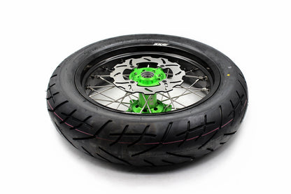 KKE 17inch KX450 KX450X KX250F 2020 KX450F 2019-2021 KX450 2019-2023 For KAWASAKI Supermoto Rims CST Tires Green - Howling Moto
