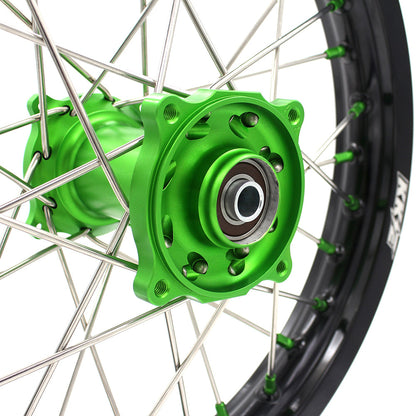 KKE 17/14 For KAWASAKI KX85 KX80  KX100 KLX140/L Big Kid's Wheels Rim Green Nipples - Howling Moto