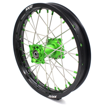 KKE 17/14 For KAWASAKI KX85 KX80  KX100 KLX140/L Big Kid's Wheels Rim Green Nipples - Howling Moto