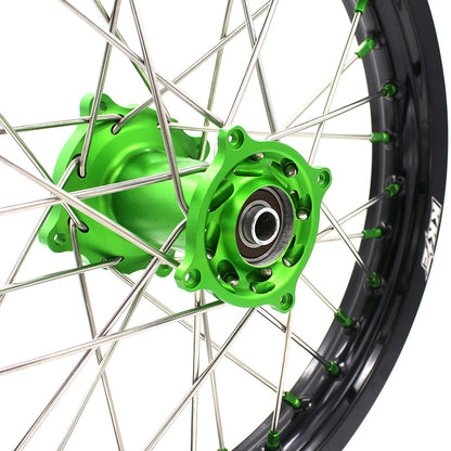 KKE 17/14 For KAWASAKI KX85 KX80  KX100 KLX140/L Big Kid's Wheels Rim Green Nipples - Howling Moto