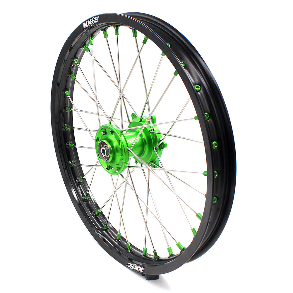 KKE 17/14 For KAWASAKI KX85 KX80  KX100 KLX140/L Big Kid's Wheels Rim Green Nipples - Howling Moto