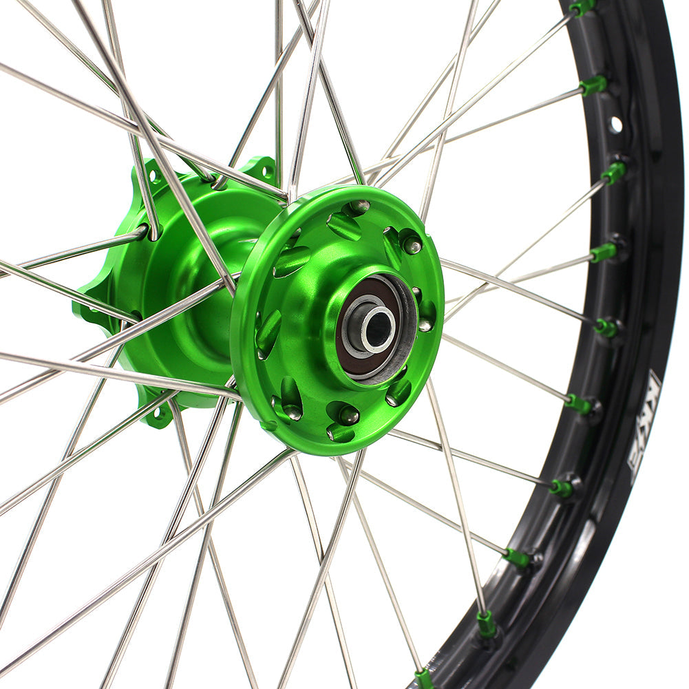 KKE 17/14 For KAWASAKI KX85 KX80  KX100 KLX140/L Big Kid's Wheels Rim Green Nipples - Howling Moto