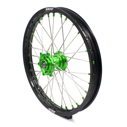 KKE 17/14 For KAWASAKI KX85 KX80  KX100 KLX140/L Big Kid's Wheels Rim Green Nipples - Howling Moto