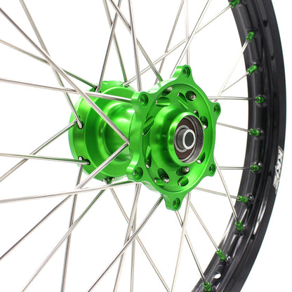 KKE 17/14 For KAWASAKI KX85 KX80  KX100 KLX140/L Big Kid's Wheels Rim Green Nipples - Howling Moto