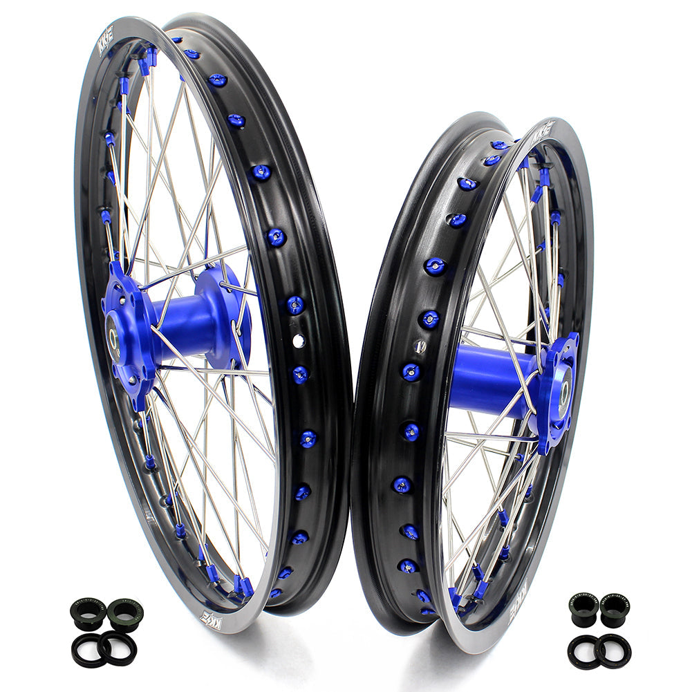 KKE For Kawasaki KX80 KX85 KX100 19/16 Big Kid's Wheels Rims Blue Nipples - Howling Moto