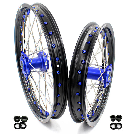 KKE For Kawasaki KX80 KX85 KX100 19/16 Big Kid's Wheels Rims Blue Nipples - Howling Moto