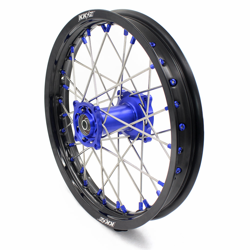 KKE For Kawasaki KX80 KX85 KX100 19/16 Big Kid's Wheels Rims Blue Nipples - Howling Moto