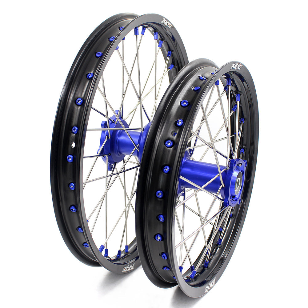 KKE For Kawasaki KX80 KX85 KX100 19/16 Big Kid's Wheels Rims Blue Nipples - Howling Moto