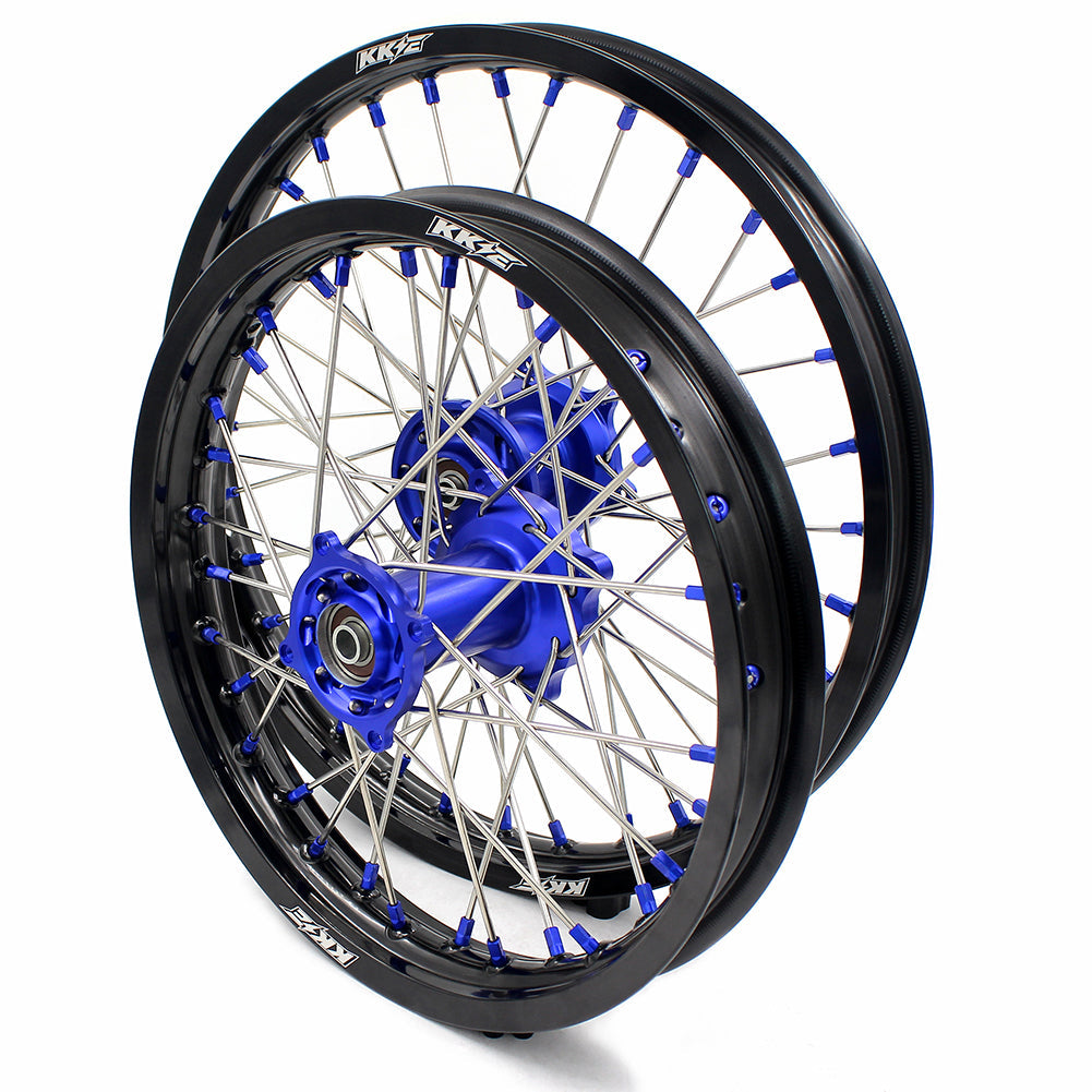 KKE For Kawasaki KX80 KX85 KX100 19/16 Big Kid's Wheels Rims Blue Nipples - Howling Moto
